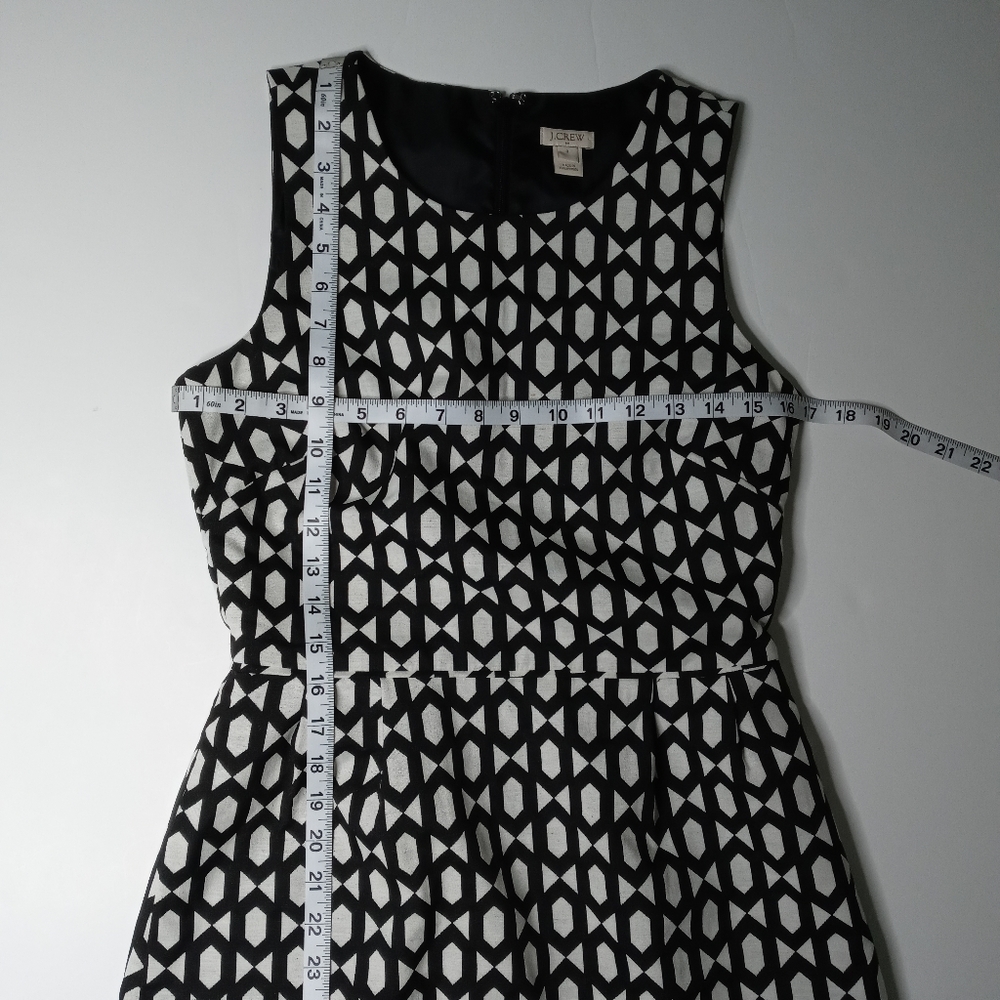 J. Crew Women Dress Size 2 Jacquard Black & White - Picture 8 of 9